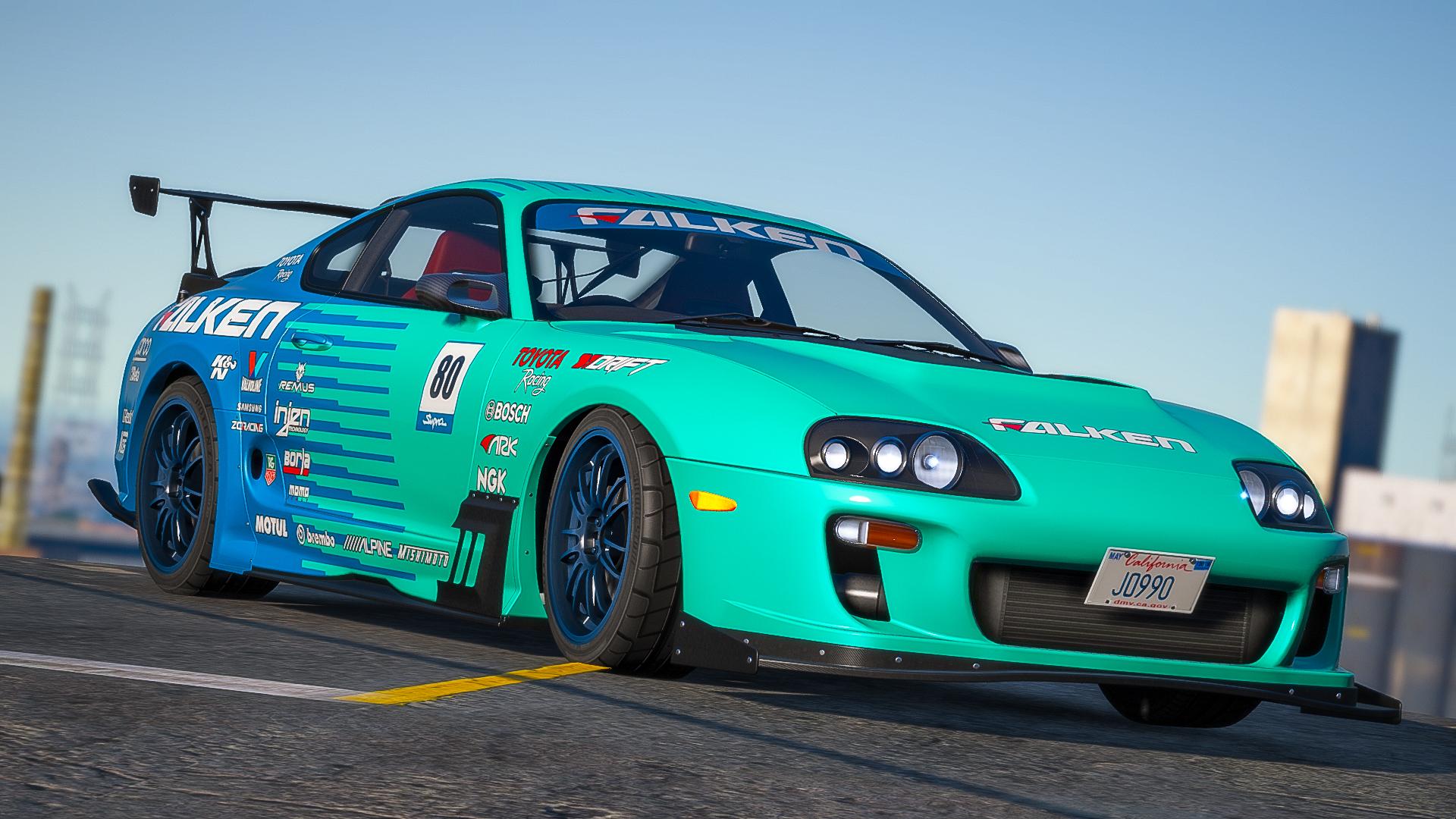 1998 Toyota Supra JZA80 FALKEN Livery GTA5 Mods Com